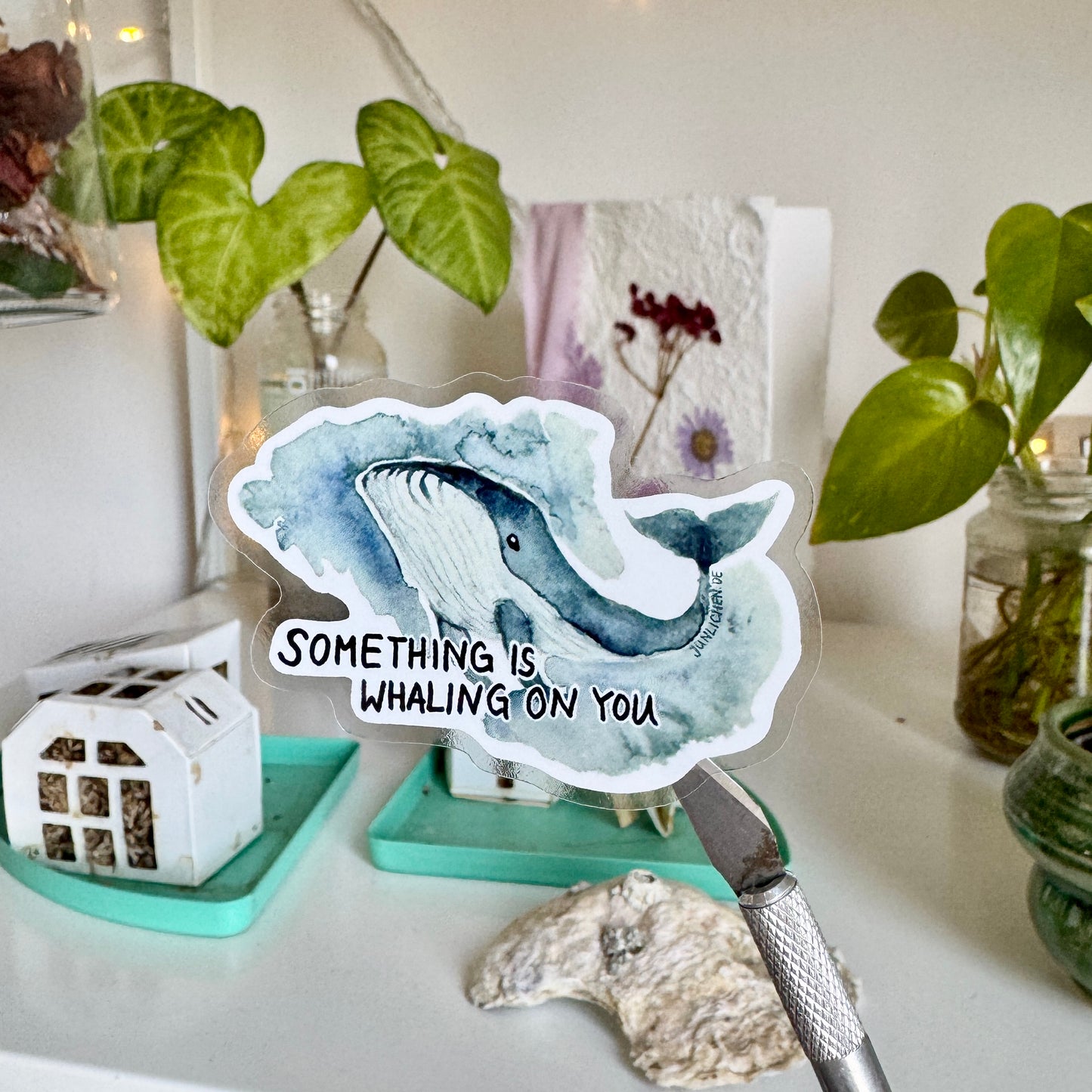 Something is Whaling on You | Clear Vinylsticker