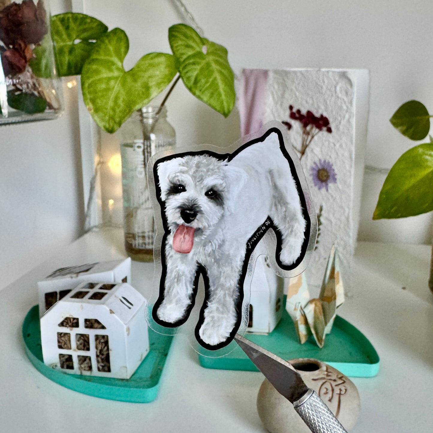 Esme mini Schnauzer | Clear Vinylsticker