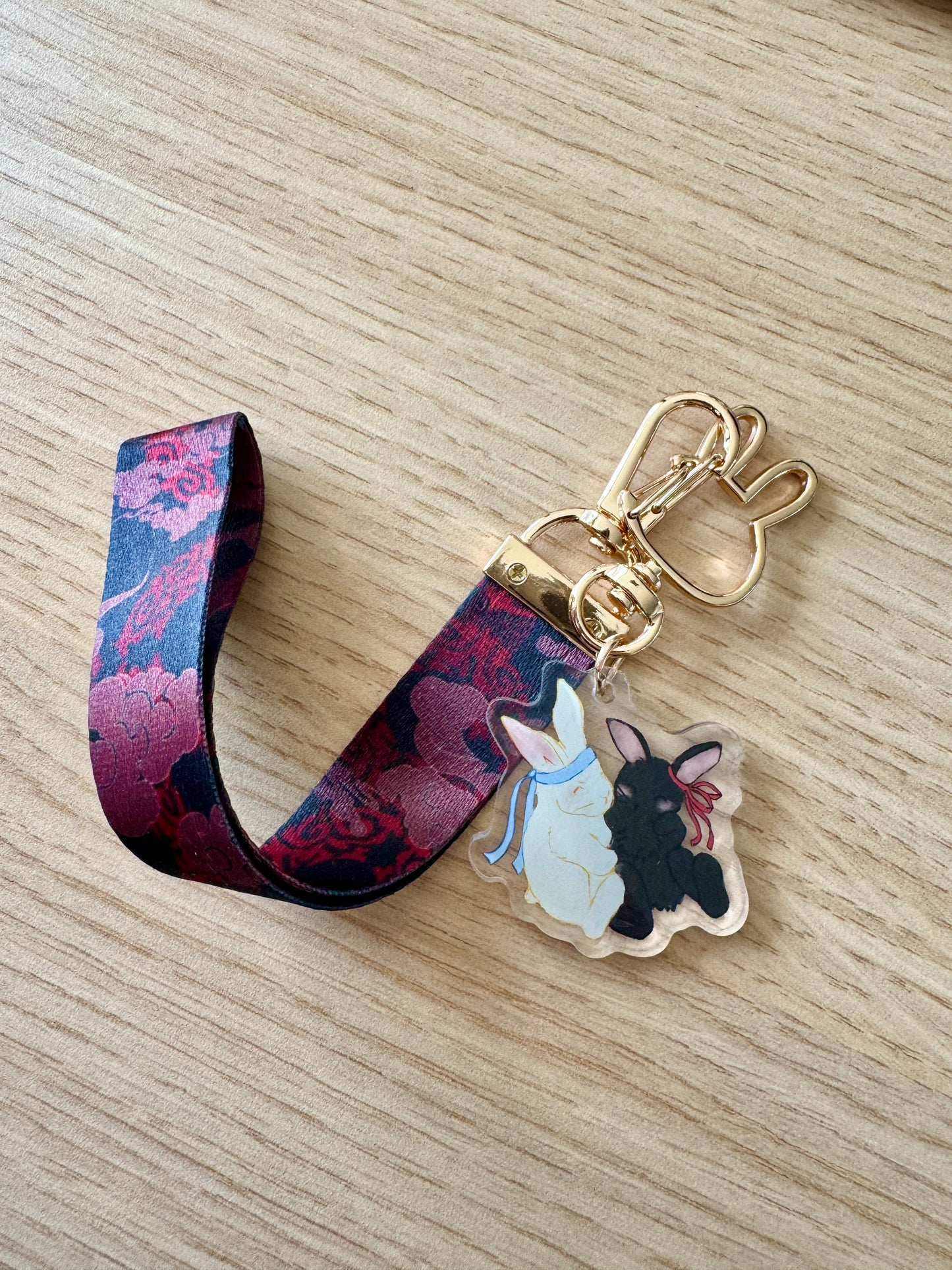 Yiling Pattern Lanyard Keychain with Wangxian Rabbit Pair