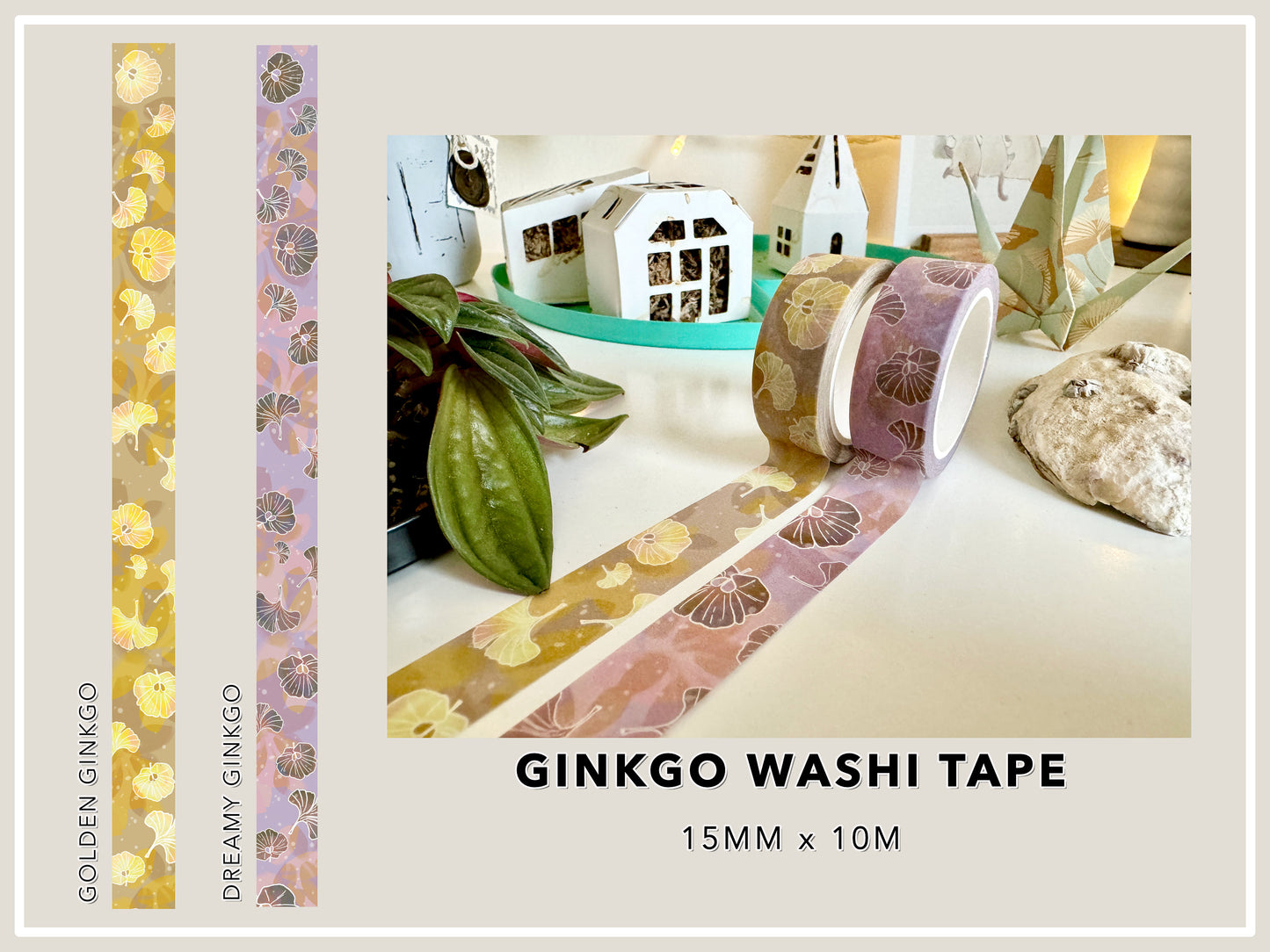 Golden and Dreamy Ginkgo Washi Tape
