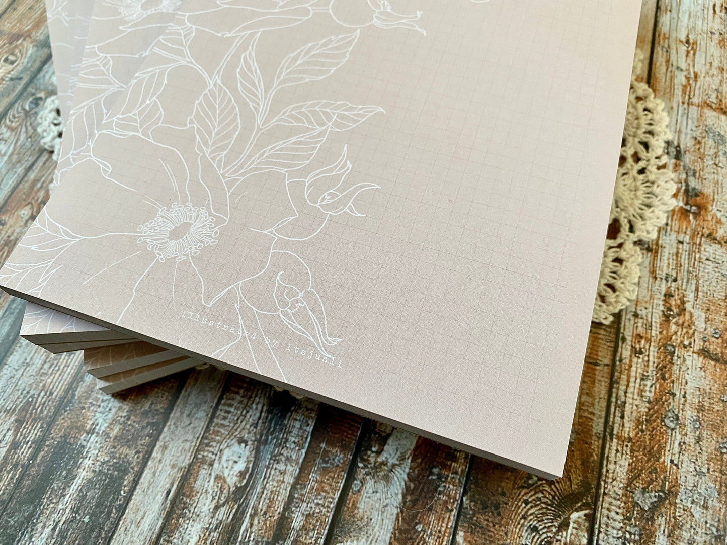 Bouquet Lines | A5 Notepad (grid)