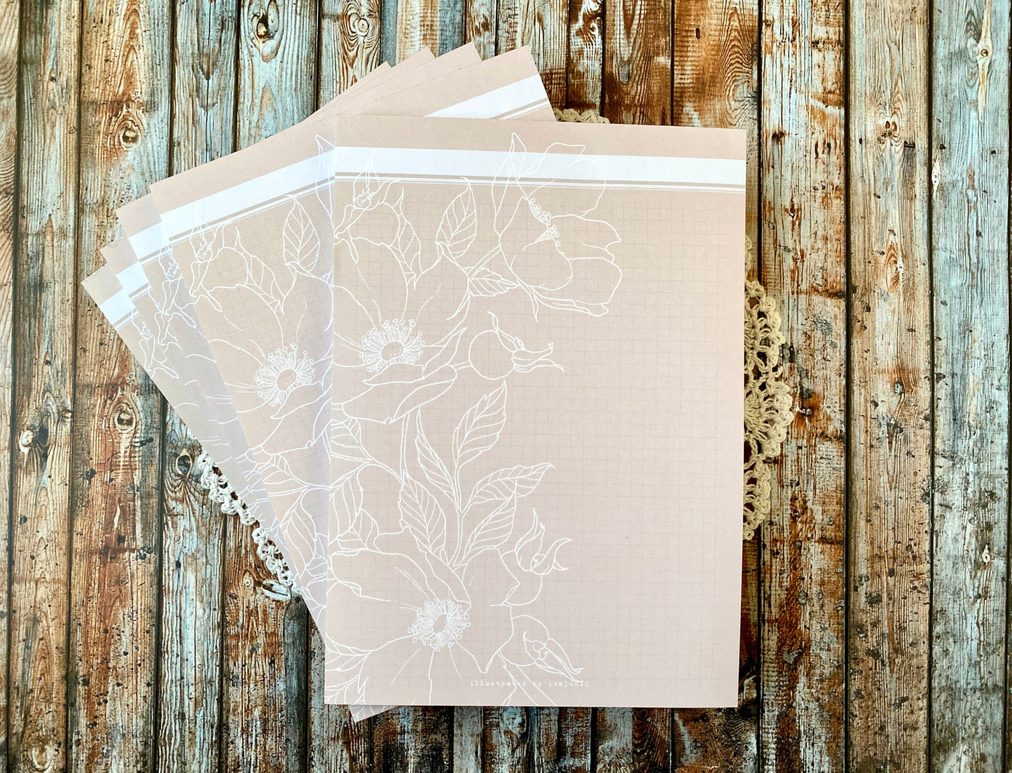 Bouquet Lines | A5 Notepad (grid)