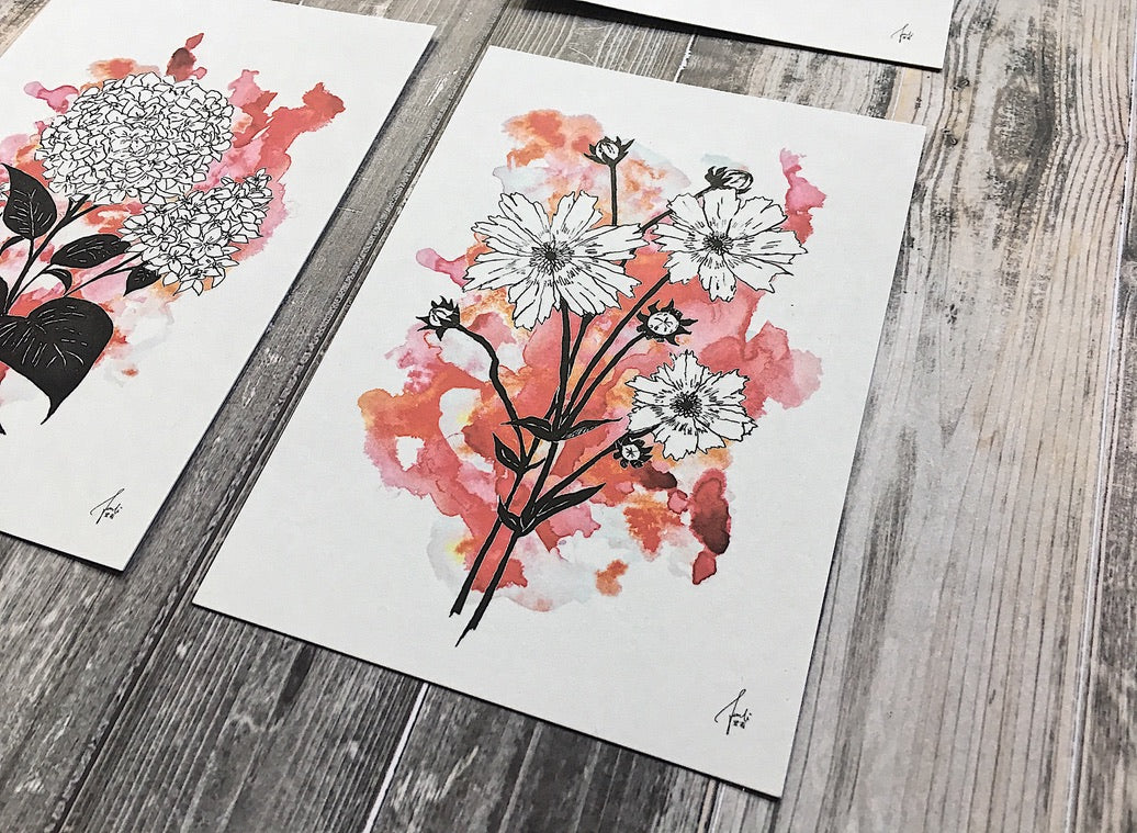 Flower Language Ruby Set | Art Prints