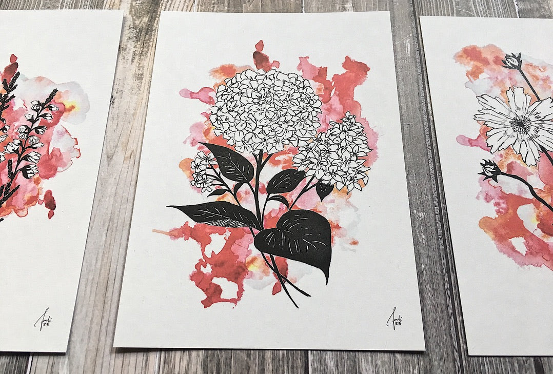 Flower Language Ruby Set | Art Prints