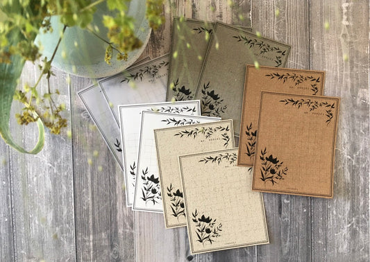 Handmade Botanical Memo Cards