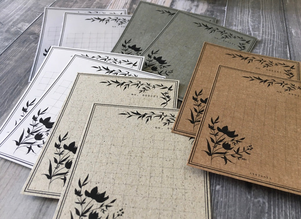 Handmade Botanical Memo Cards