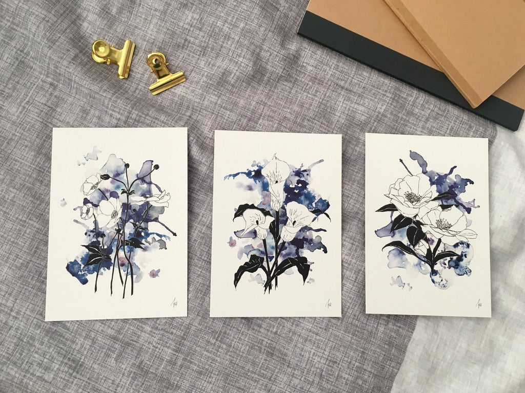 Flower Language Sapphire Set | Art Prints