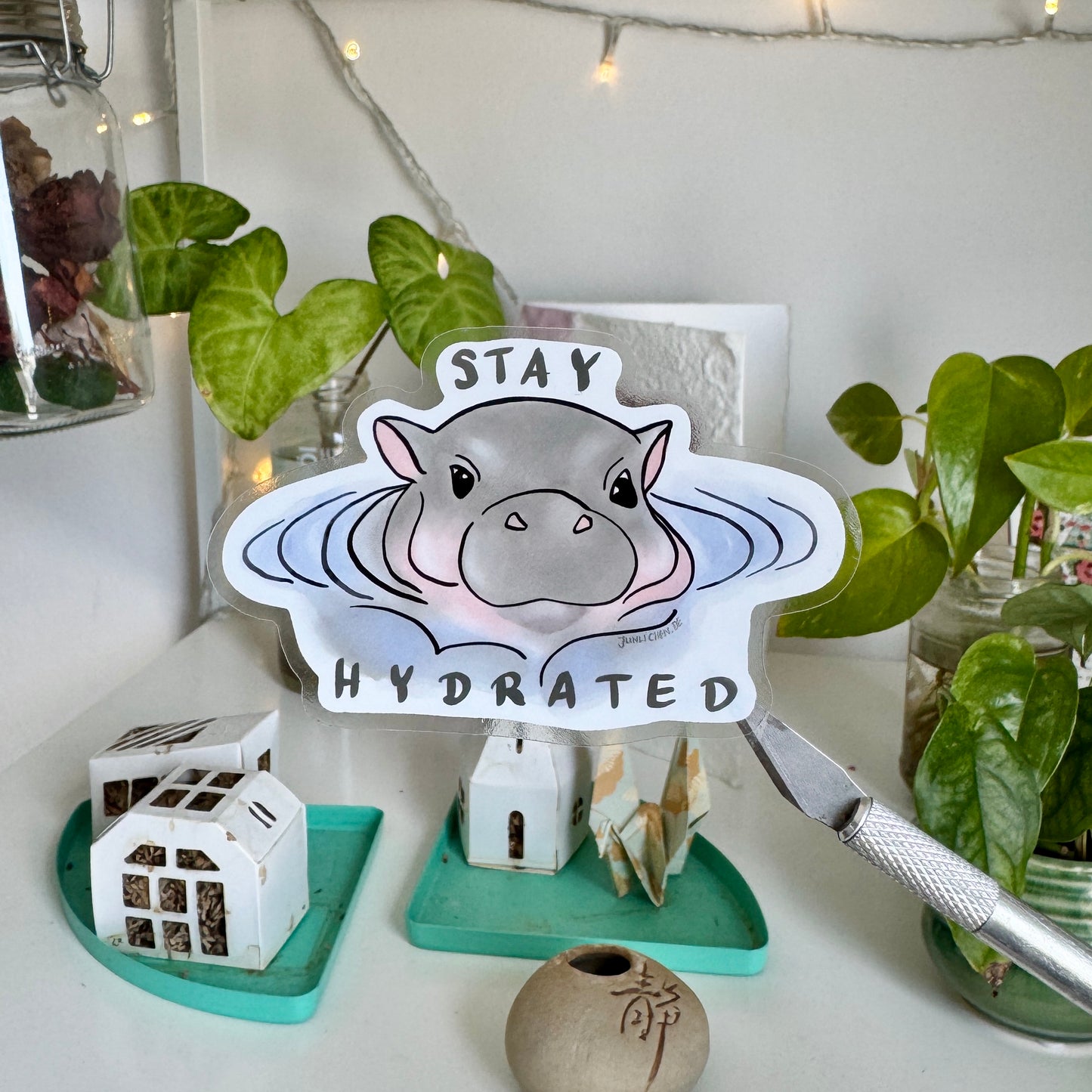 MooDeng: Stay Hydrated | Vinylsticker