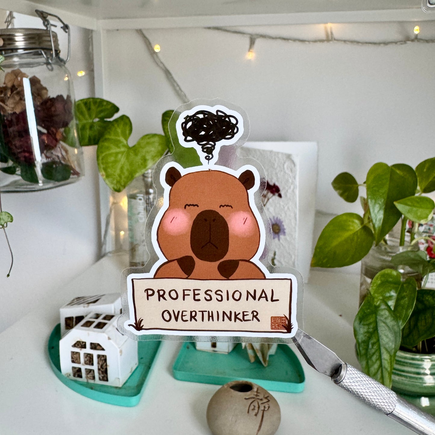 Professional Overthinker | Clear vinyl sticker