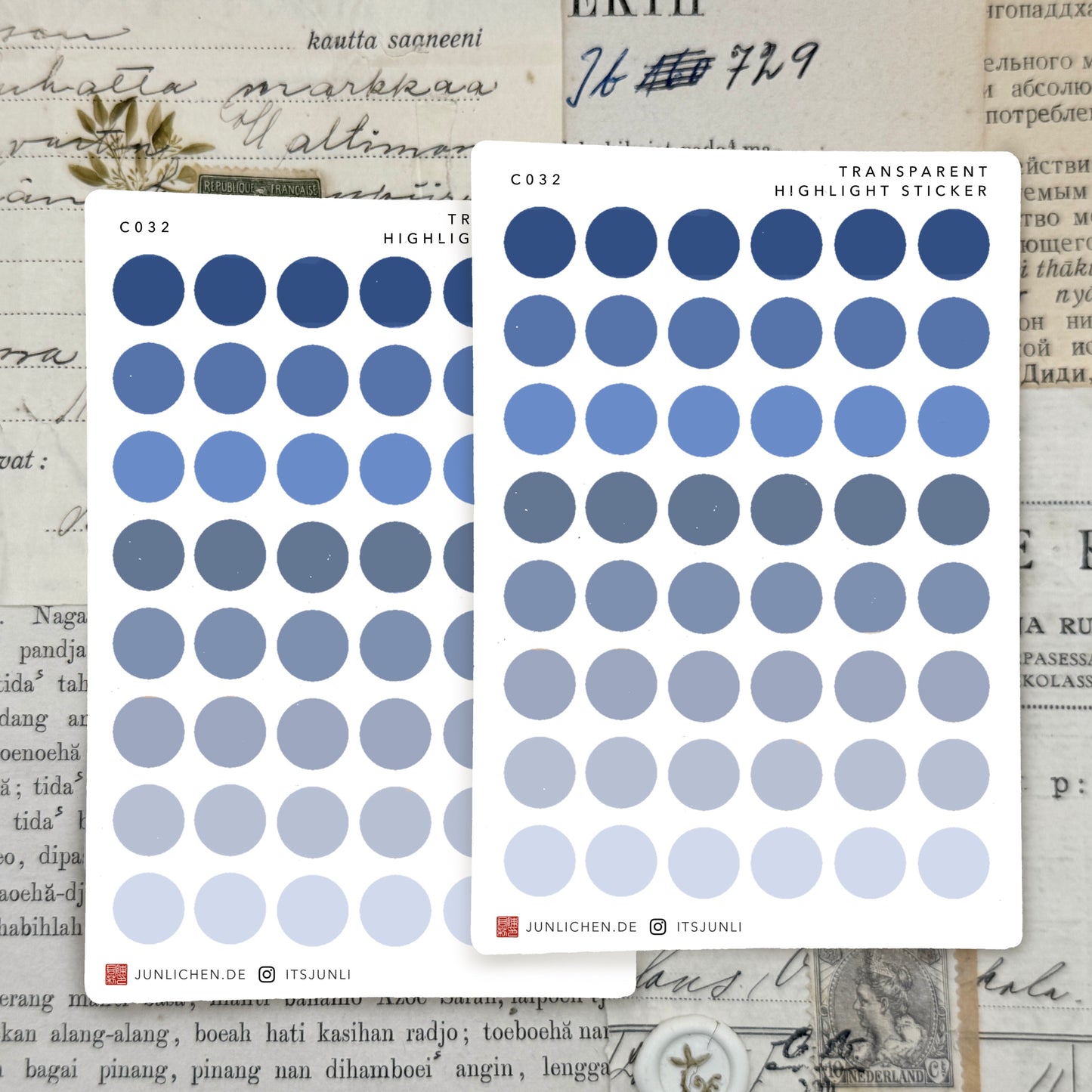 Blue Highlights | Transparent Sticker Sheet