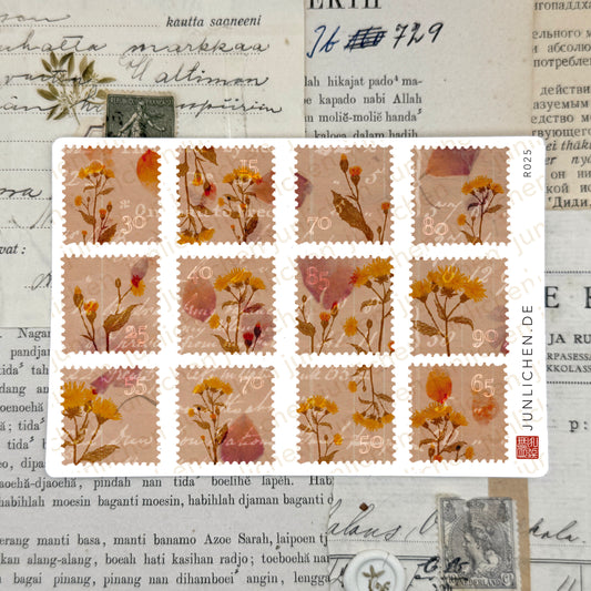 Flowers Square Stamps | Sticker Sheet