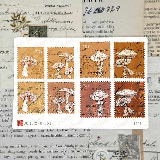 Mushroom Autumn Stamps | Sticker Sheet