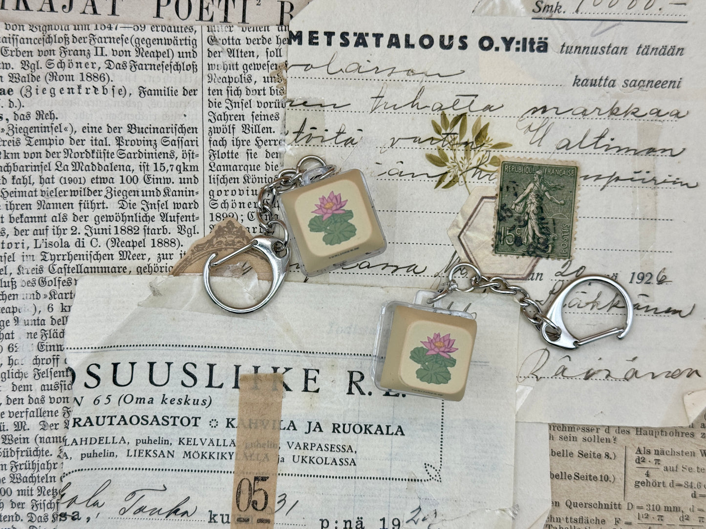 Lotus Keycap Keychain