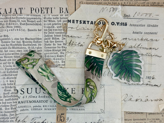 Monstera Lanyard Keychain