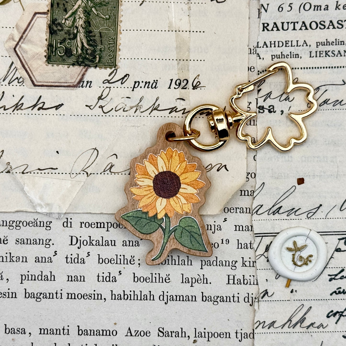 Sunflower | Wooden Keychain