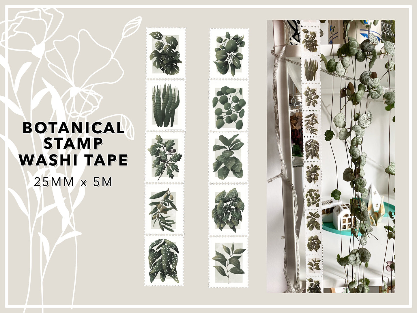 Botanical Stamp | Washi Tape